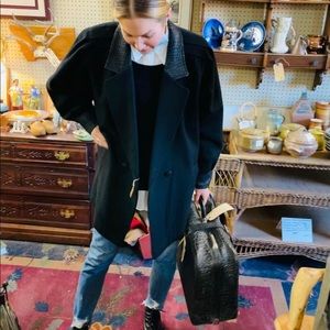 Super cool vintage wool & leather jacket